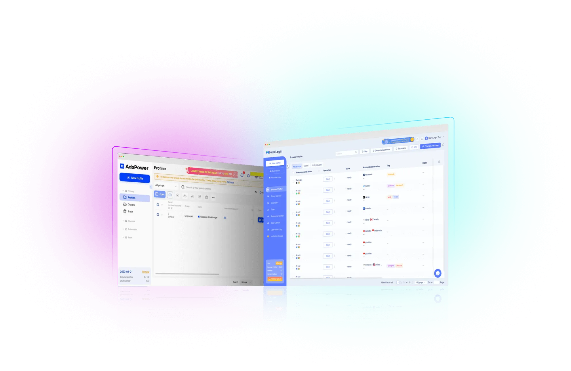 Adspower vs. MoreLogin